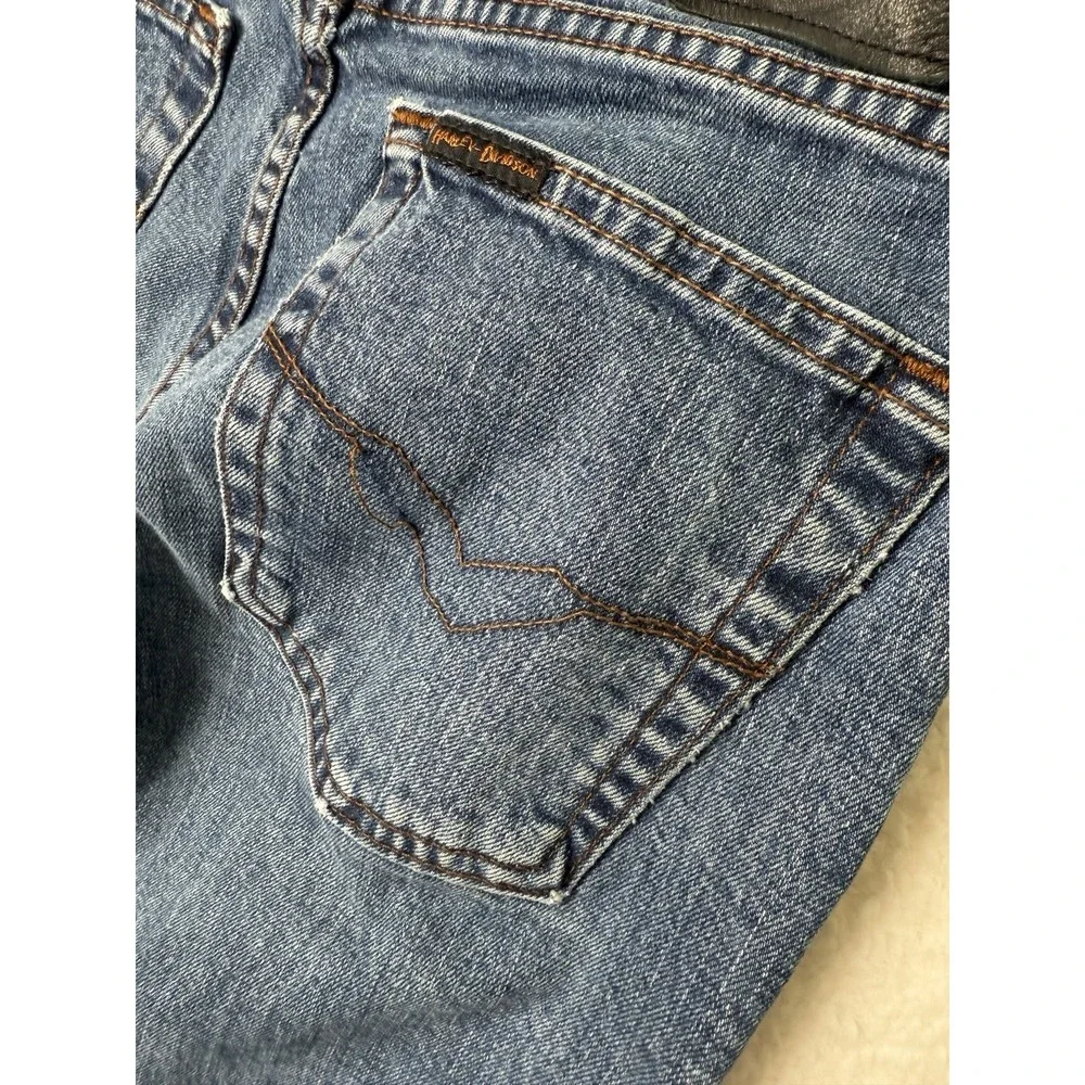 Harley Davidson Womens Jeans Straight Leg Denim Medium Wash Size 6L‎ 29 x 33